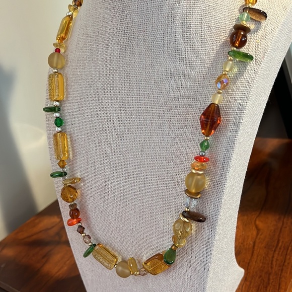 Play of colour Opera length quality mixed media necklace. Quality, not plastic. - Picture 1 of 7